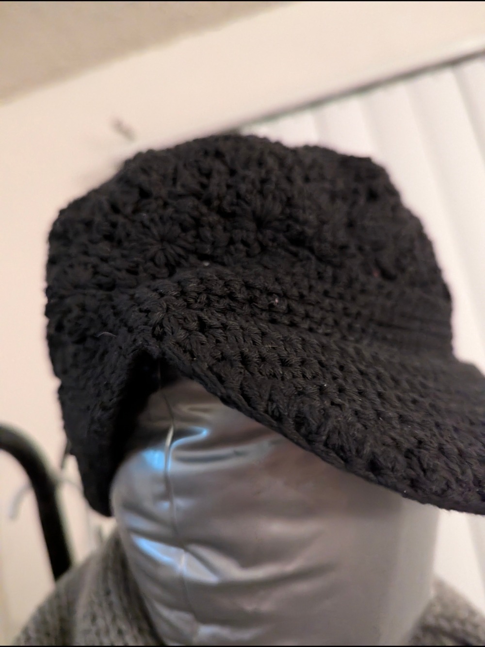 Handmade Black Crocheted Bucket Hat - Picture 2 of 2